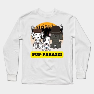 Pup-parazzi crowd - dalmatian bull terrier and black sheepdog Long Sleeve T-Shirt